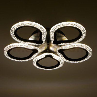 Люстра с ПДУ 10022/5BK LED 80Вт 3000-6000К диммер черный 52х52 см