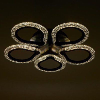 Люстра с ПДУ 10022/5BK LED 80Вт 3000-6000К диммер черный 52х52 см