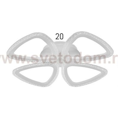 Люстра с ПДУ 10023/4WT LED 104Вт 3000-6000К диммер белый 60х60 см