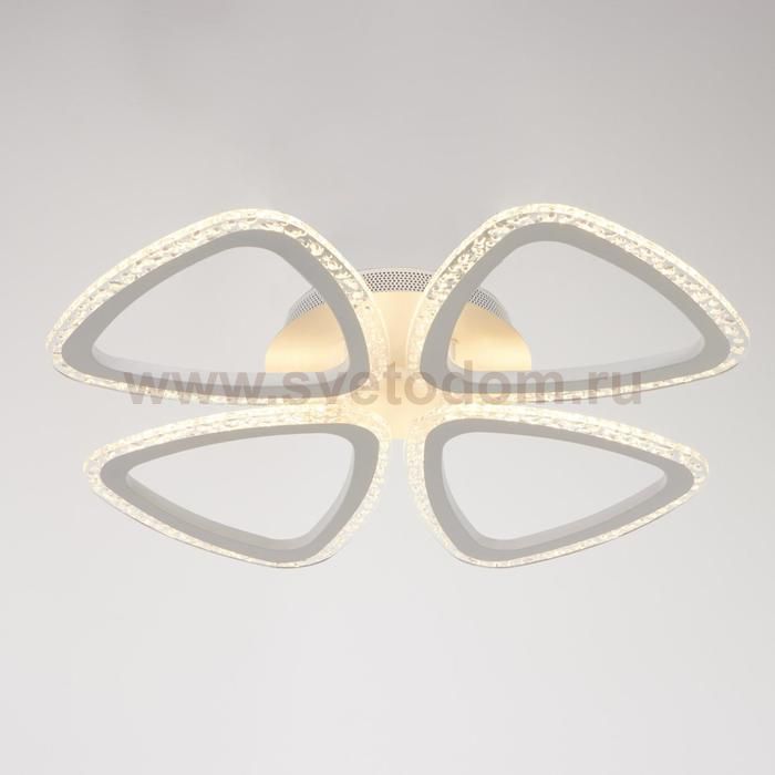 Люстра с ПДУ 10023/4WT LED 104Вт 3000-6000К диммер белый 60х60 см