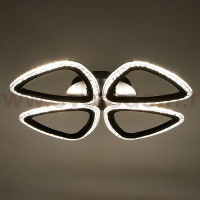 Люстра с ПДУ 10023/4BK LED 104Вт 3000-6000К диммер черный 60х60 см