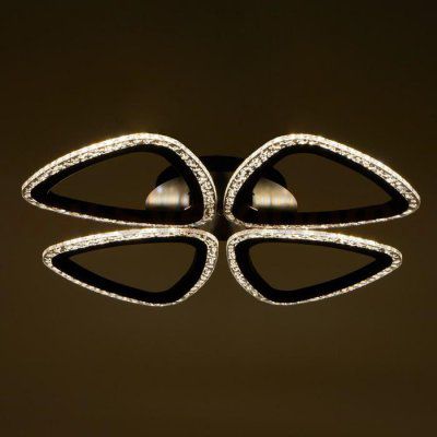 Люстра с ПДУ 10023/4BK LED 104Вт 3000-6000К диммер черный 60х60 см