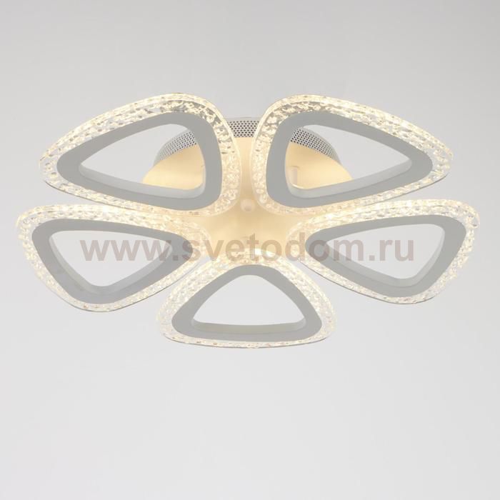 Люстра с ПДУ 10023/5WT LED 80Вт 3000-6000К диммер белый 45х45 см