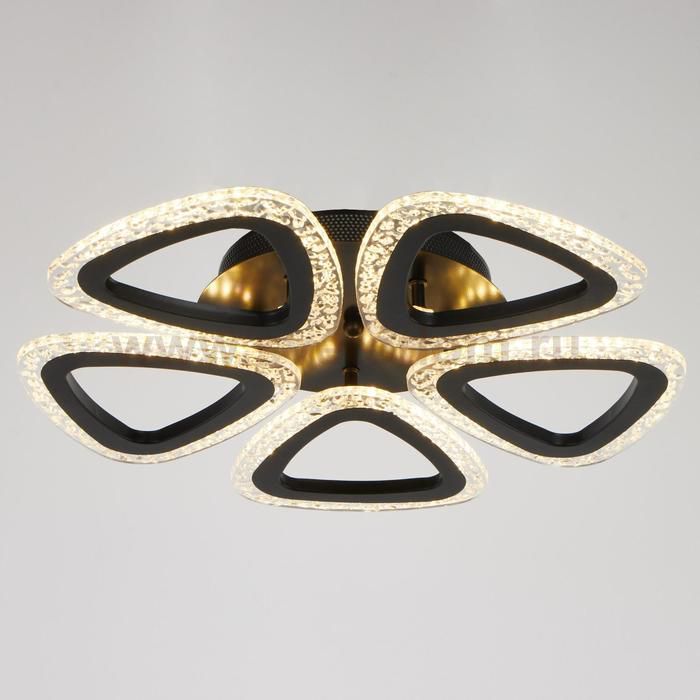 Люстра с ПДУ 10023/5BK LED 80Вт 3000-6000К диммер черный 45х45 см