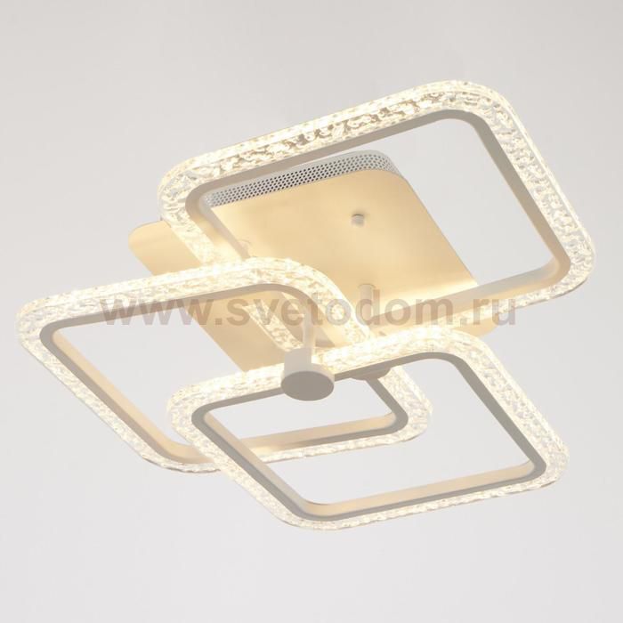 Люстра с ПДУ 10023/3WT LED 96Вт 3000-6000К диммер белый 45х43 см