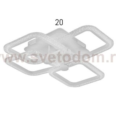 Люстра с ПДУ 10023/4WT LED 96Вт 3000-6000К диммер белый 52х52 см