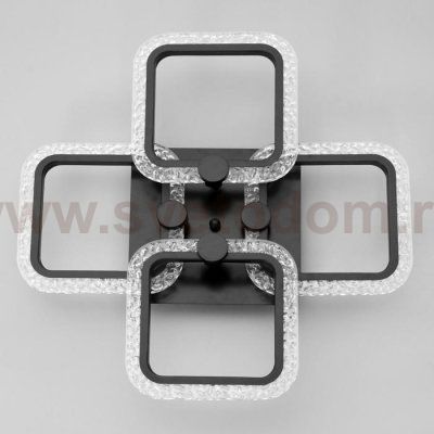 Люстра с ПДУ 10023/4BK LED 96Вт 3000-6000К диммер черный 52х52 см