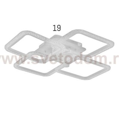 Люстра с ПДУ 10023/4WT LED 128Вт 3000-6000К диммер белый 55х55 см