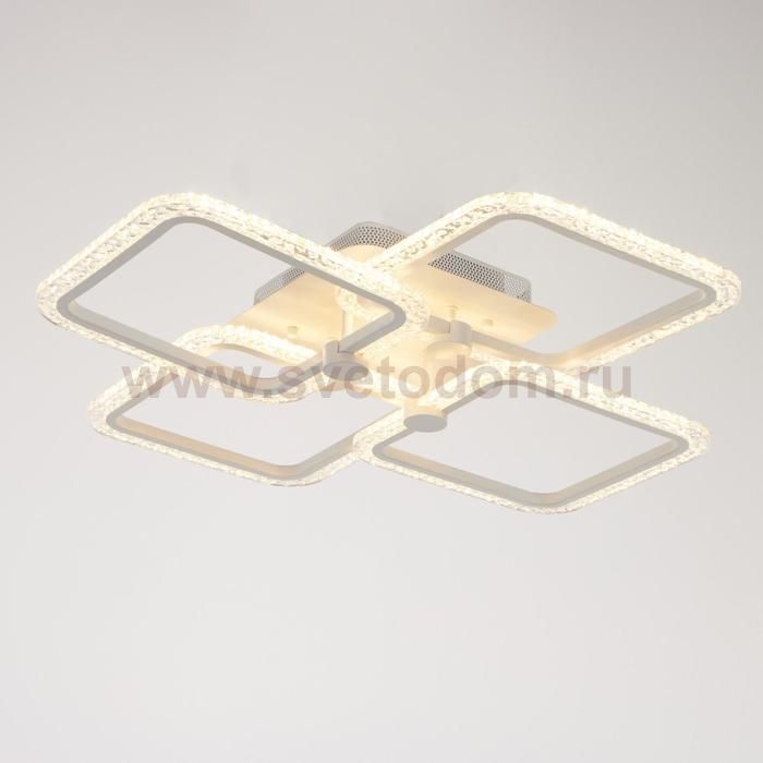 Люстра с ПДУ 10023/4WT LED 128Вт 3000-6000К диммер белый 55х55 см