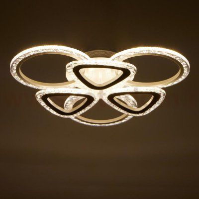 Люстра с ПДУ 10024/6WT LED 120Вт 3000-6000К диммер белый 55х55 см