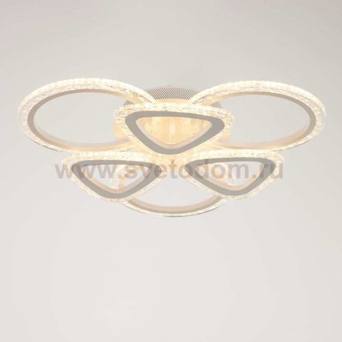 Люстра с ПДУ 10024/6WT LED 120Вт 3000-6000К диммер белый 55х55 см