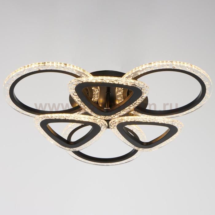 Люстра с ПДУ 10024/6BK LED 120Вт 3000-6000К диммер черный 55х55 см