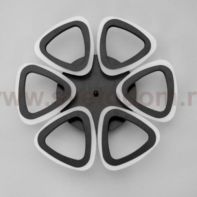 Люстра с ПДУ 10028/6BK LED 96Вт 3000-6000К диммер черный 50х50 см