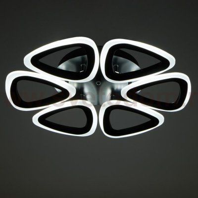 Люстра с ПДУ 10028/6BK LED 96Вт 3000-6000К диммер черный 50х50 см