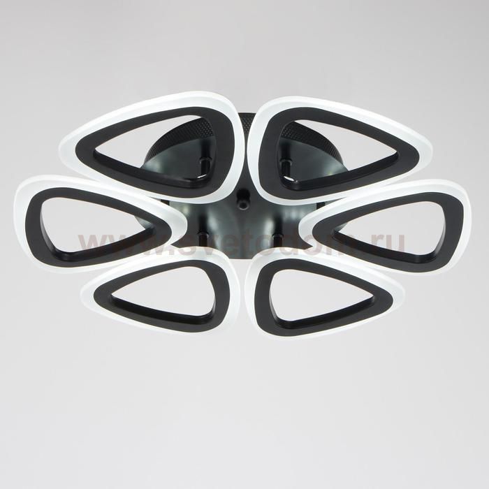 Люстра с ПДУ 10028/6BK LED 96Вт 3000-6000К диммер черный 50х50 см