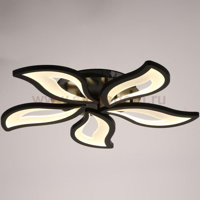 Люстра с ПДУ 10029/5BK LED 140Вт 3000-6000К диммер черный 75х75 см