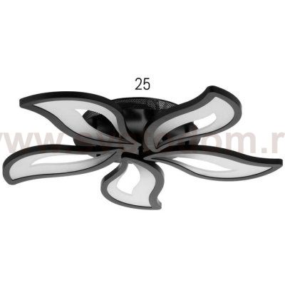 Люстра с ПДУ 10029/5BK LED 140Вт 3000-6000К диммер черный 75х75 см