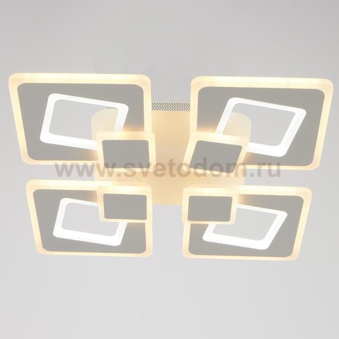 Люстра с ПДУ 10030/4WT LED 192Вт 3000-6000К диммер белый 55х55 см