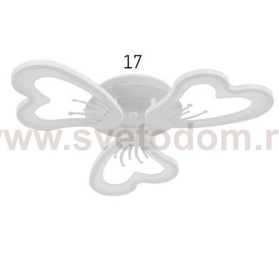 Люстра с ПДУ 10031/3WT LED 72Вт 3000-6000К диммер белый 62х62 см