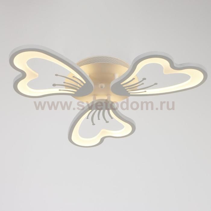 Люстра с ПДУ 10031/3WT LED 72Вт 3000-6000К диммер белый 62х62 см