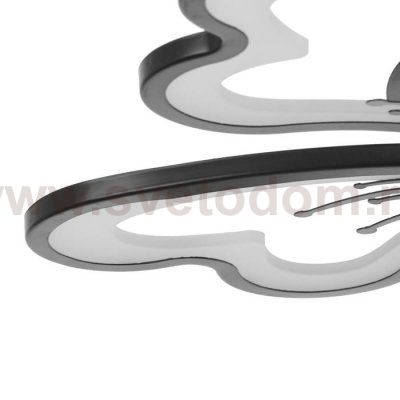 Люстра с ПДУ 10031/5BK LED 120Вт 3000-6000К диммер черный 62х62 см