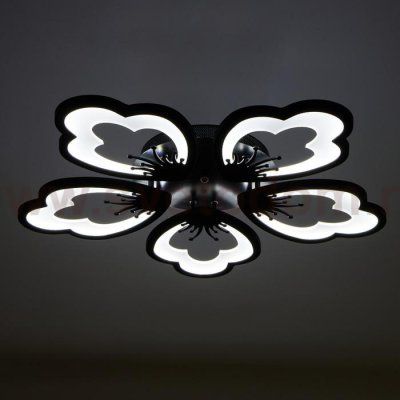 Люстра с ПДУ 10032/5BK LED 140Вт 3000-6000К диммер черный 62х62 см