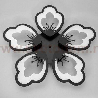 Люстра с ПДУ 10032/5BK LED 140Вт 3000-6000К диммер черный 62х62 см