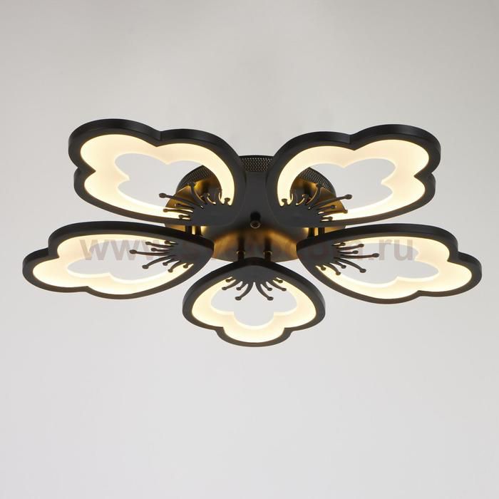 Люстра с ПДУ 10032/5BK LED 140Вт 3000-6000К диммер черный 62х62 см