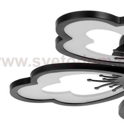 Люстра с ПДУ 10032/5BK LED 140Вт 3000-6000К диммер черный 62х62 см