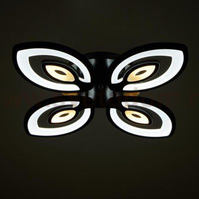 Люстра с ПДУ 10036/4BK LED 128Вт 3000-6000К диммер черный 55х55 см