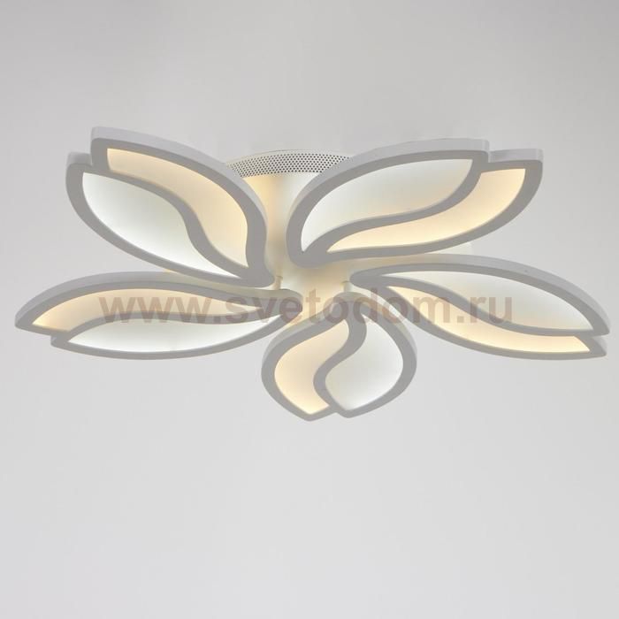 Люстра с ПДУ 10037/5WT LED 130Вт 3000-6000К диммер белый 62х62 см