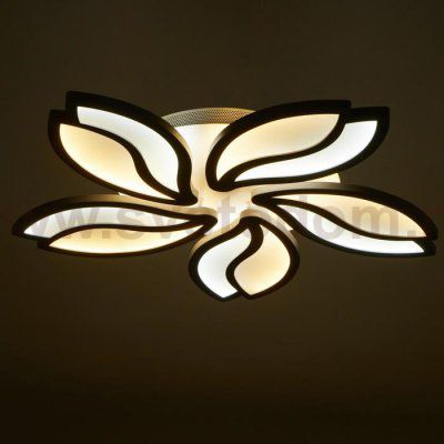 Люстра с ПДУ 10037/5WT LED 130Вт 3000-6000К диммер белый 62х62 см