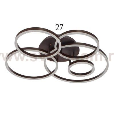 Люстра с ПДУ 10039/5 LED 216Вт 3000-6000К диммер кофе 80х80 см