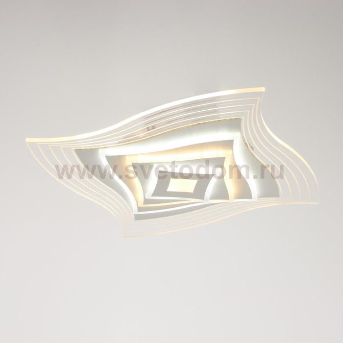 Люстра с ПДУ 10047/1 LED 148Вт 3000-6000К диммер белый 50х50 см