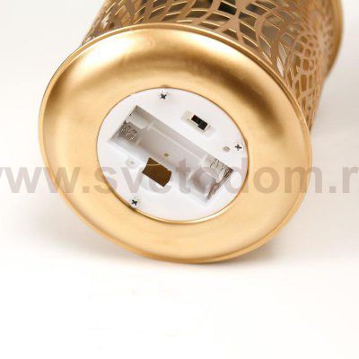 Ночник 16184/1GD LED от батареек 2хААА золото 11,7х11,7х19,5 см
