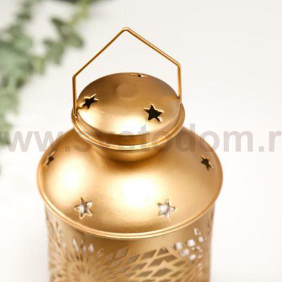 Ночник 16184/1GD LED от батареек 2хААА золото 11,7х11,7х19,5 см