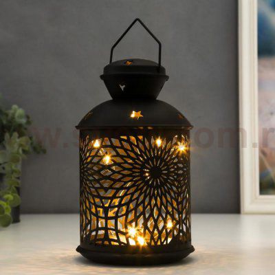 Ночник 16184/1BK LED от батареек 2хААА черный 11,7х11,7х19,5 см