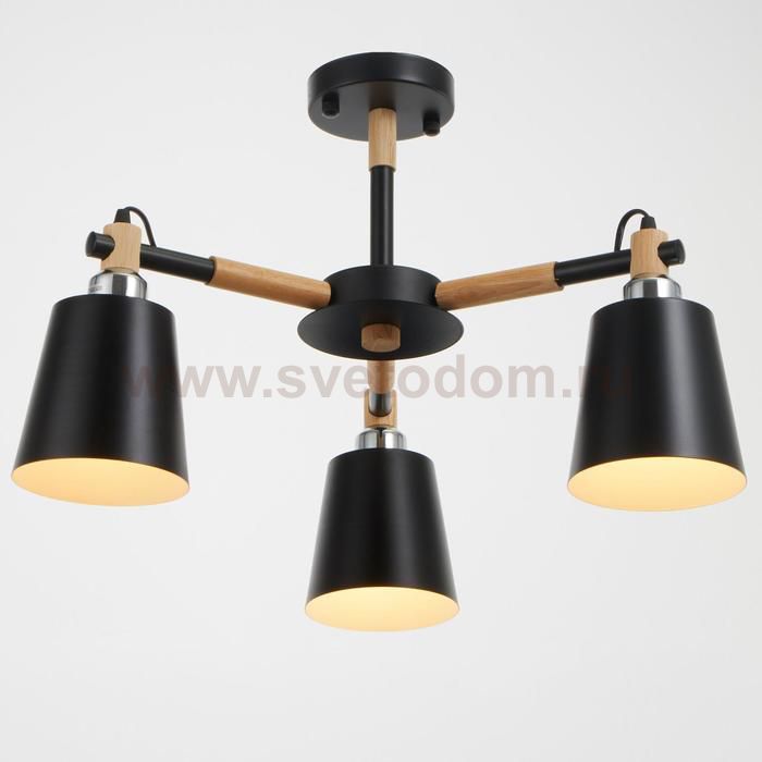 Люстра 1047/3BK E27 60Вт черный 52х52х50 см