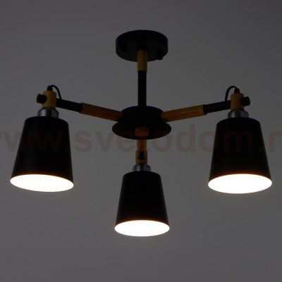 Люстра 1047/3BK E27 60Вт черный 52х52х50 см