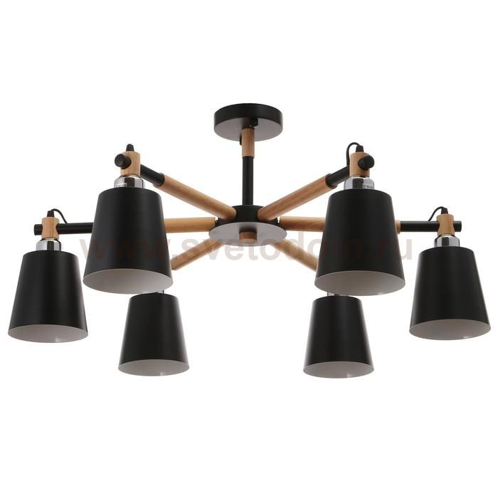 Люстра 1047/6BK E27 60Вт черный 76х76х50 см