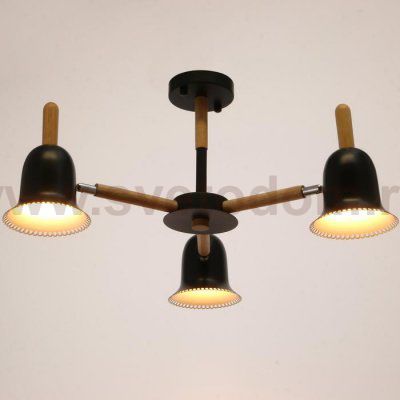 Люстра 1049/3BK E27 60Вт черный 70х70х50 см