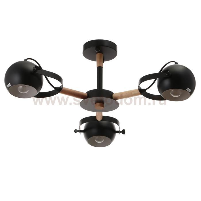 Люстра 1052/3BK E27 60Вт черный 70х70х50 см