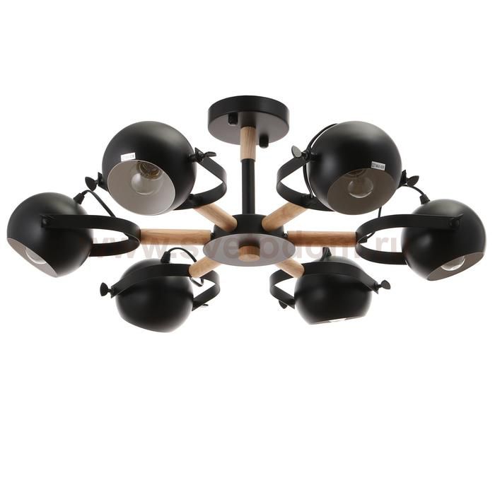 Люстра 1052/6BK E27 60Вт черный 70х70х50 см