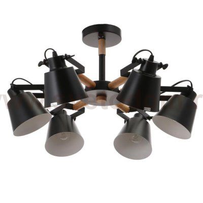 Люстра 1056/6BK E27 60Вт черный 76х76х50 см