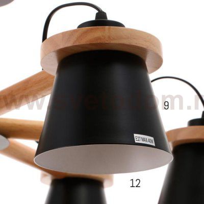 Люстра 1059/6BK E27 60Вт черный 70х70х55 см