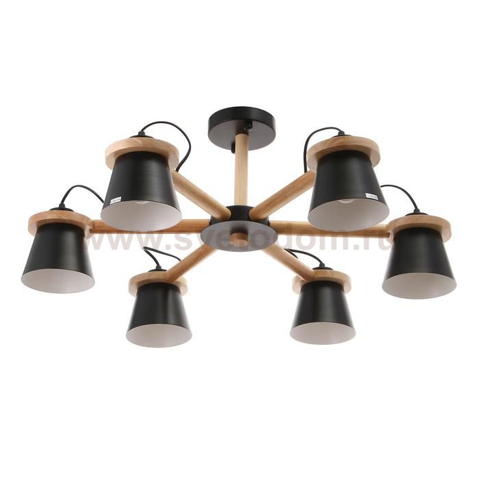 Люстра 1059/6BK E27 60Вт черный 70х70х55 см