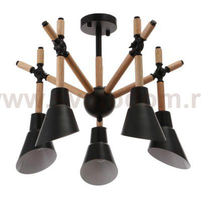 Люстра 1060/5BK E27 60Вт черный 73х73х60 см