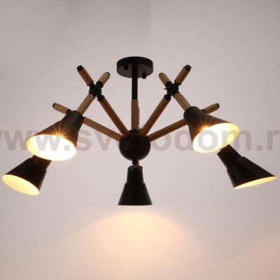 Люстра 1060/5BK E27 60Вт черный 73х73х60 см