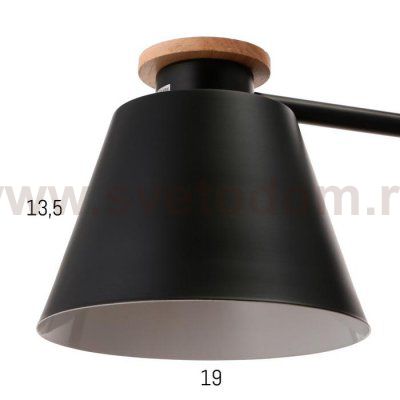 Люстра 1064/3BK E27 60Вт черный 75х75х50 см