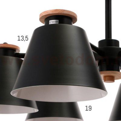 Люстра 1064/6BK E27 60Вт черный 75х75х50 см